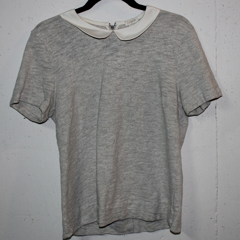 J. Crew Peter Pan Faux Collar Heather Top
